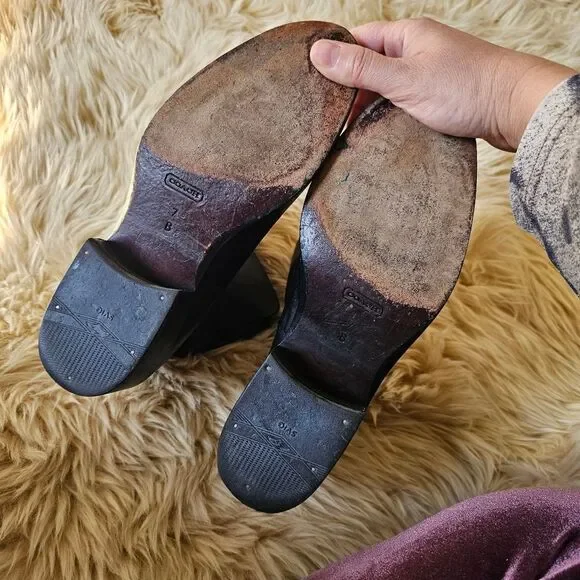 Coach Jesika Black Genuine Leather Ankle Boots Size 7 - Picture 7 of 7